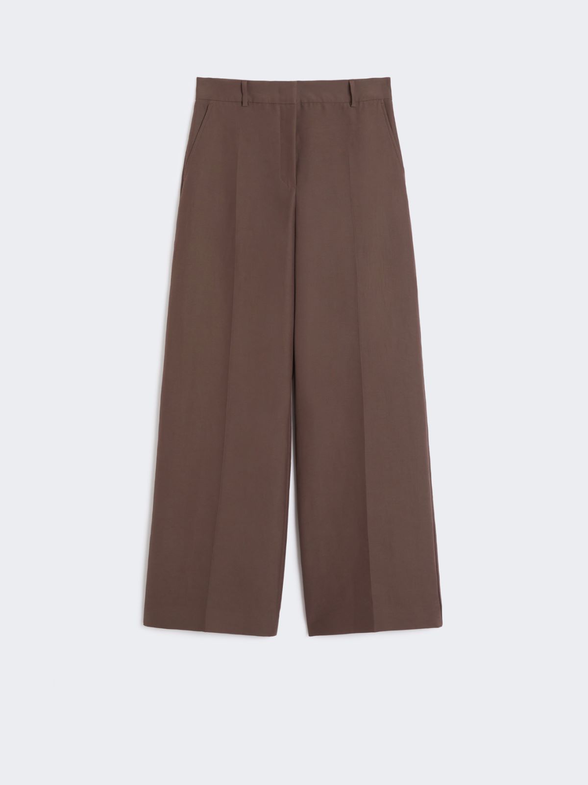 Technical cotton palazzo trousers - CHOCOLATE - Max Mara - 8