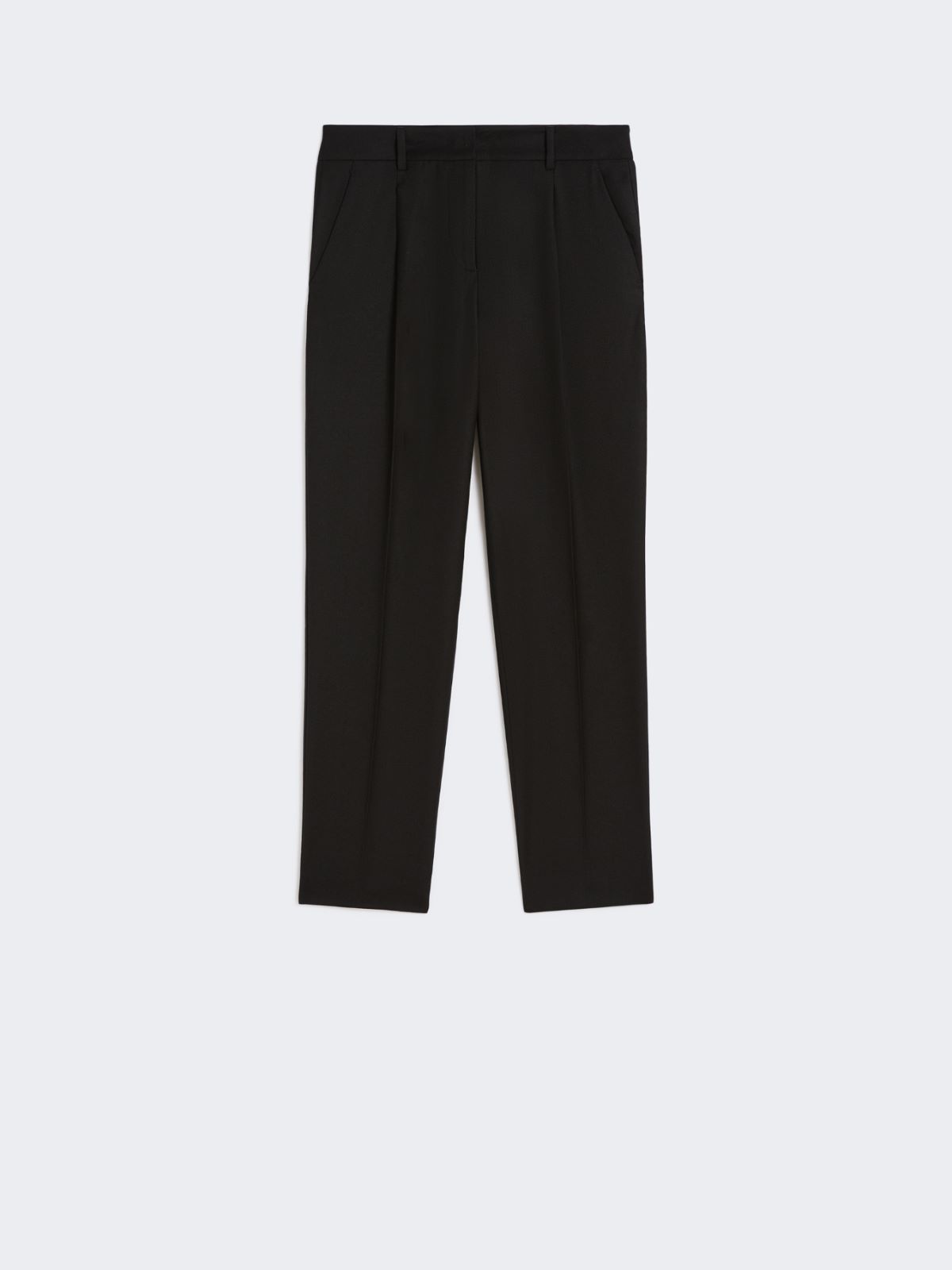 Wool flannel cigarette trousers - BLACK - Max Mara - 8