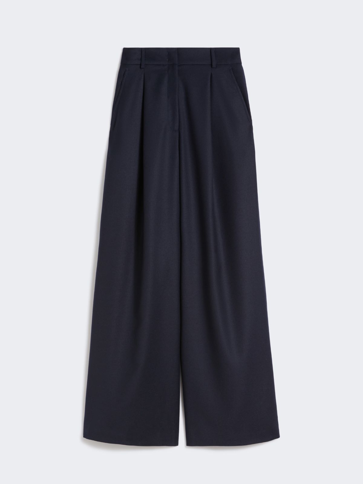 Wool flannel palazzo trousers - NAVY - Max Mara - 8