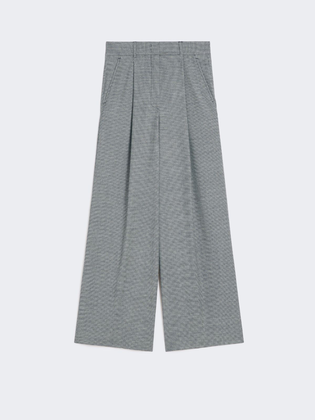 Wool flannel palazzo trousers - BLACK - Max Mara - 8