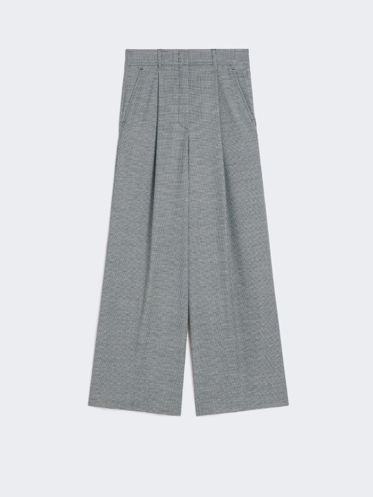 Wool flannel palazzo trousers - BLACK - Max Mara