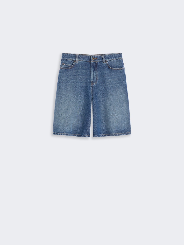 Bermuda in denim di cotone - BLU - Max Mara