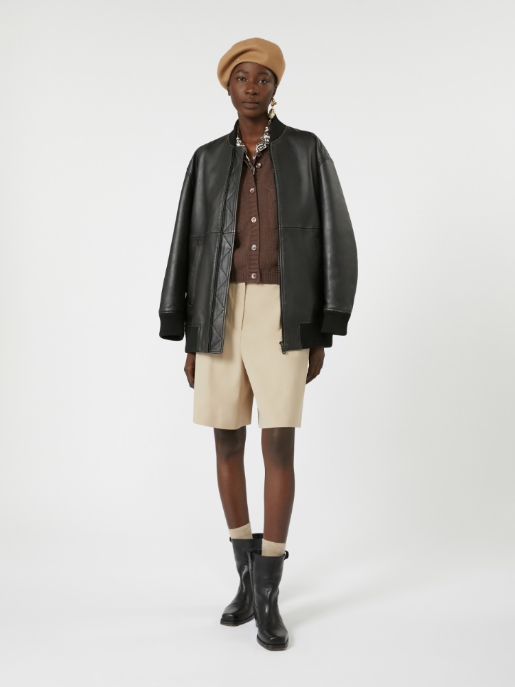 Cotton gabardine Bermuda shorts - BEIGE - Max Mara - 2