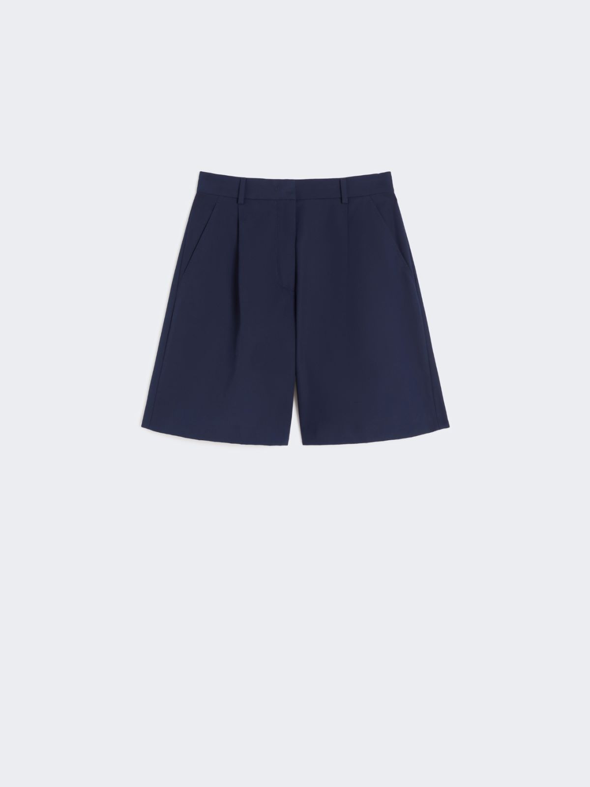 Cotton gabardine Bermuda shorts - NAVY - Max Mara - 9