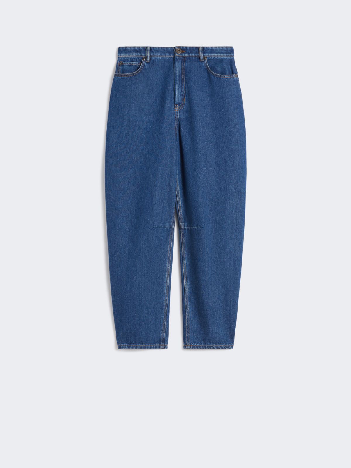 Cotton denim barrel-leg jeans - NAVY - Max Mara - 9