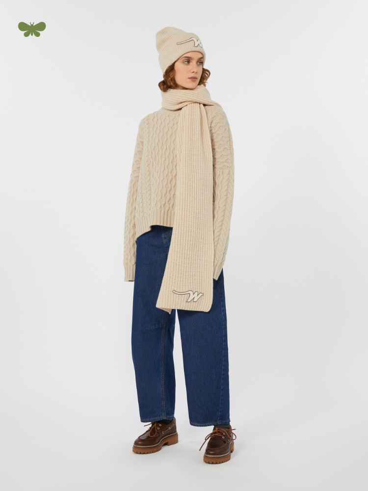 Cotton denim barrel-leg jeans - NAVY - Max Mara