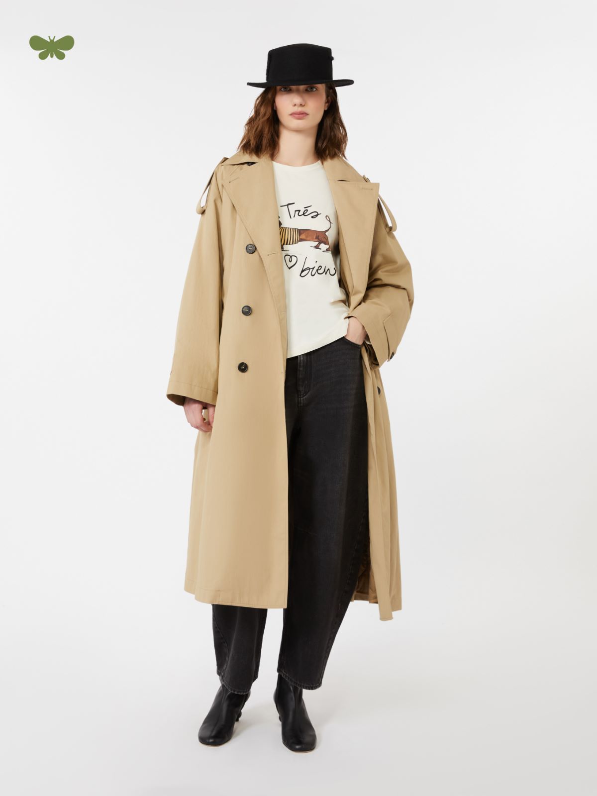Vaqueros de pernera barril en denim de algodón - NEGRO - Max Mara