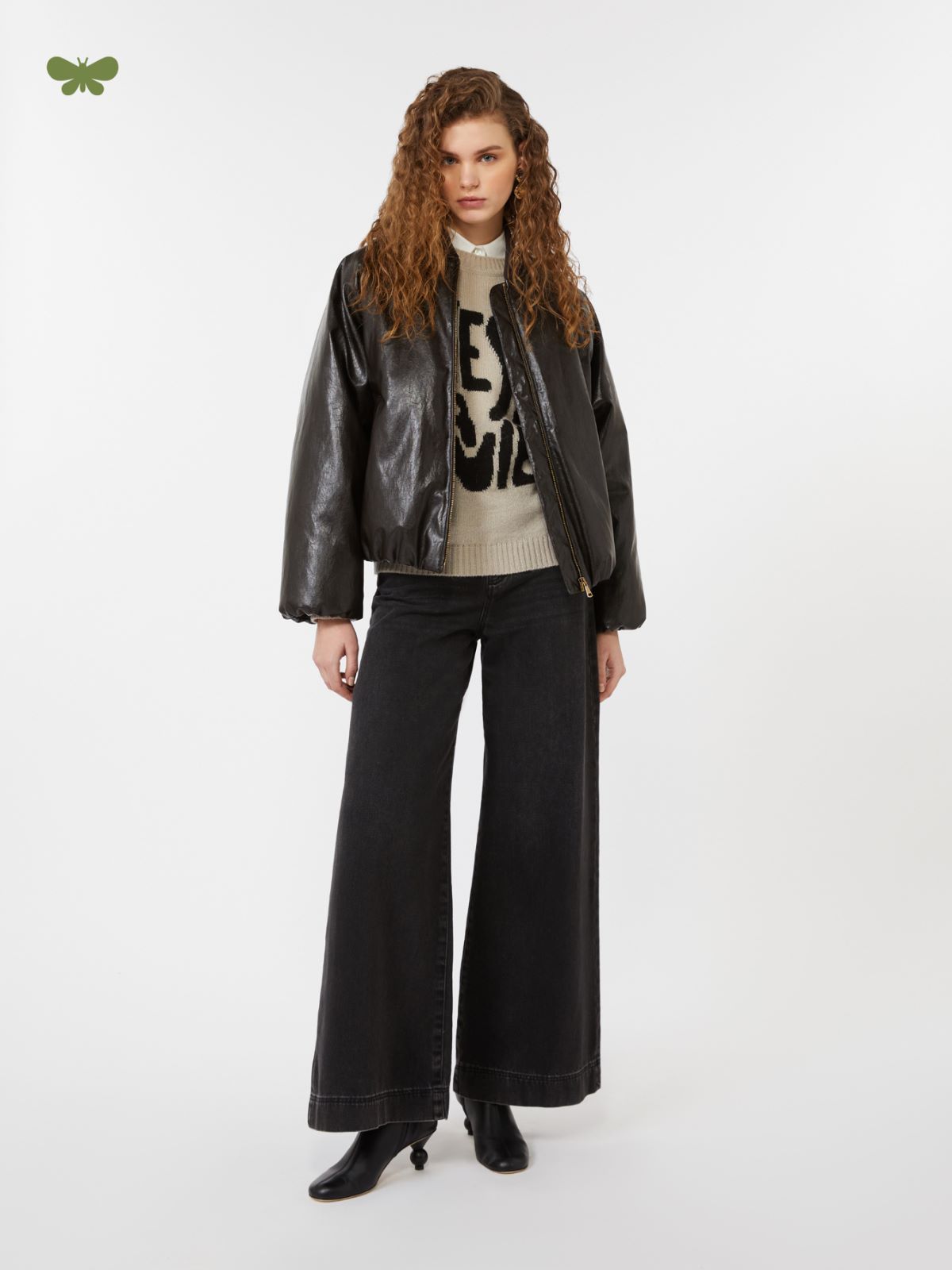 Cotton denim wide-leg jeans + BLACK - Max Mara