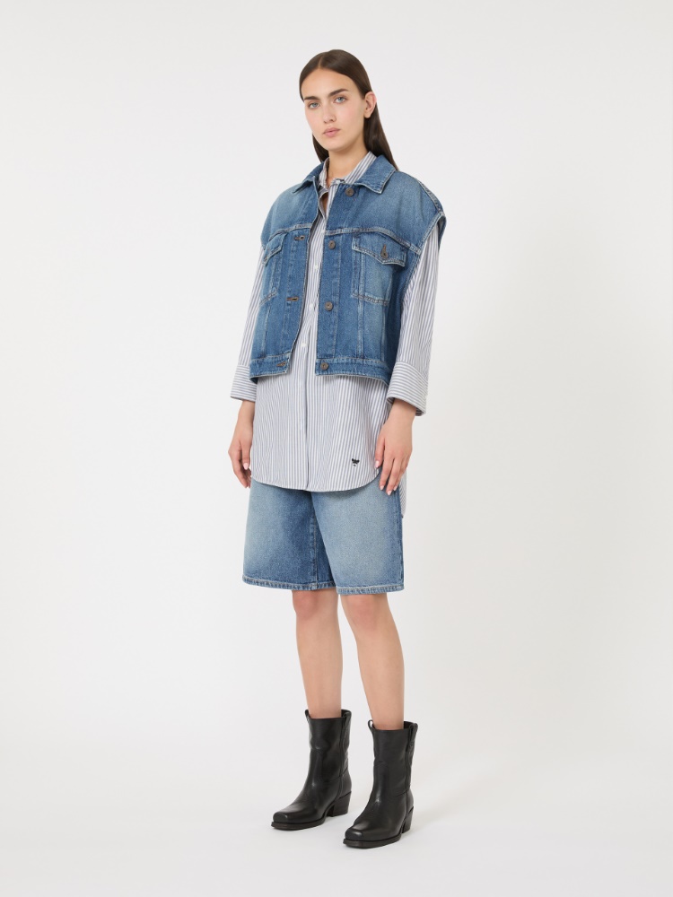 Chemise oversize en Oxford de coton - BLEU MARINE - Max Mara