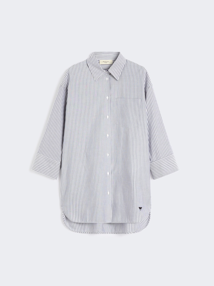 Chemise oversize en Oxford de coton - BLEU MARINE - Max Mara