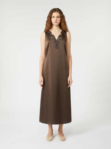 ワンピース MAX MARA PANARO SILK SATIN DRESS IN HOURGLASS Silk satin hourglass dress, yellow | 