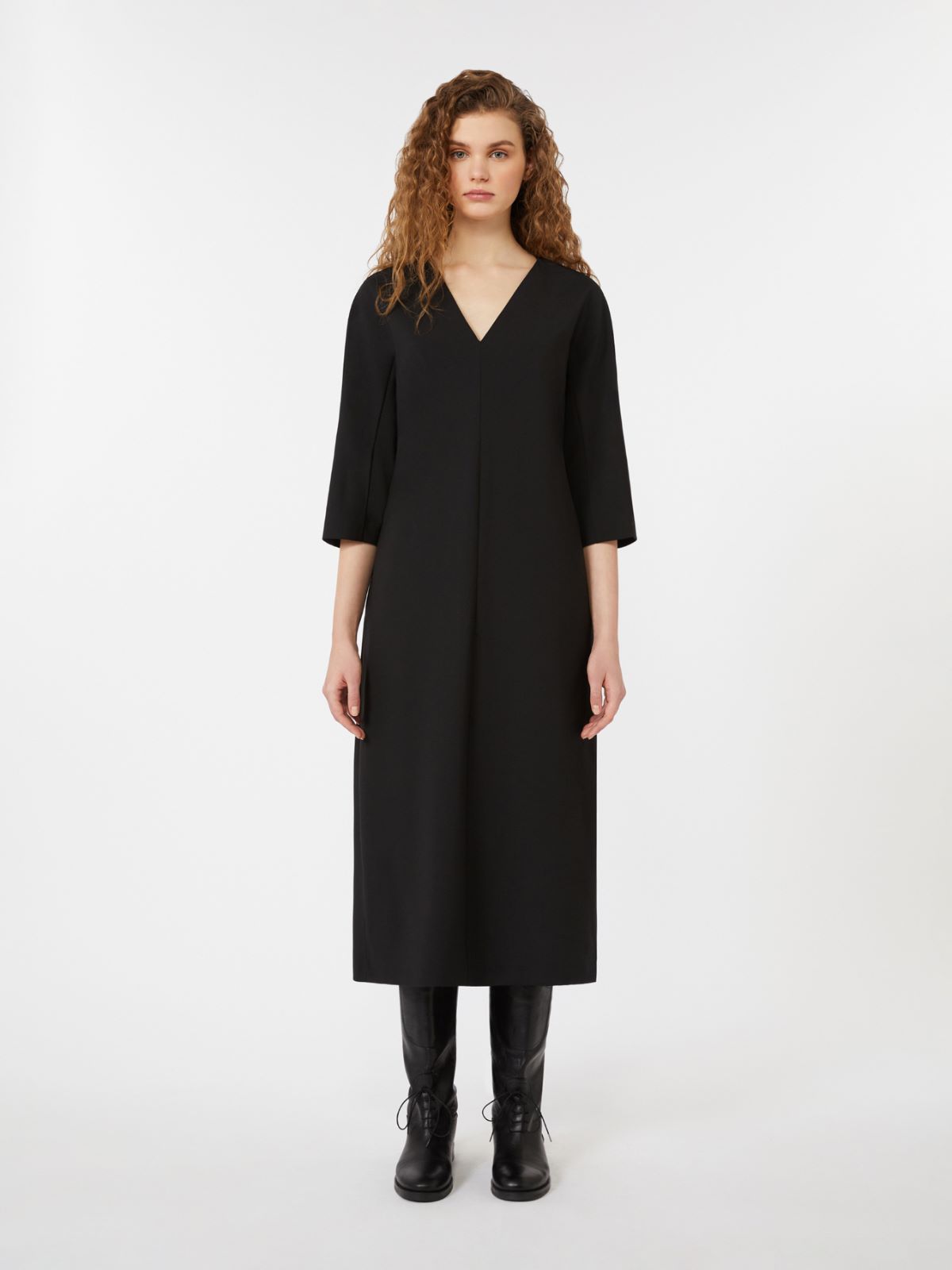 Woollen cloth dress - BLACK - Max Mara - 2