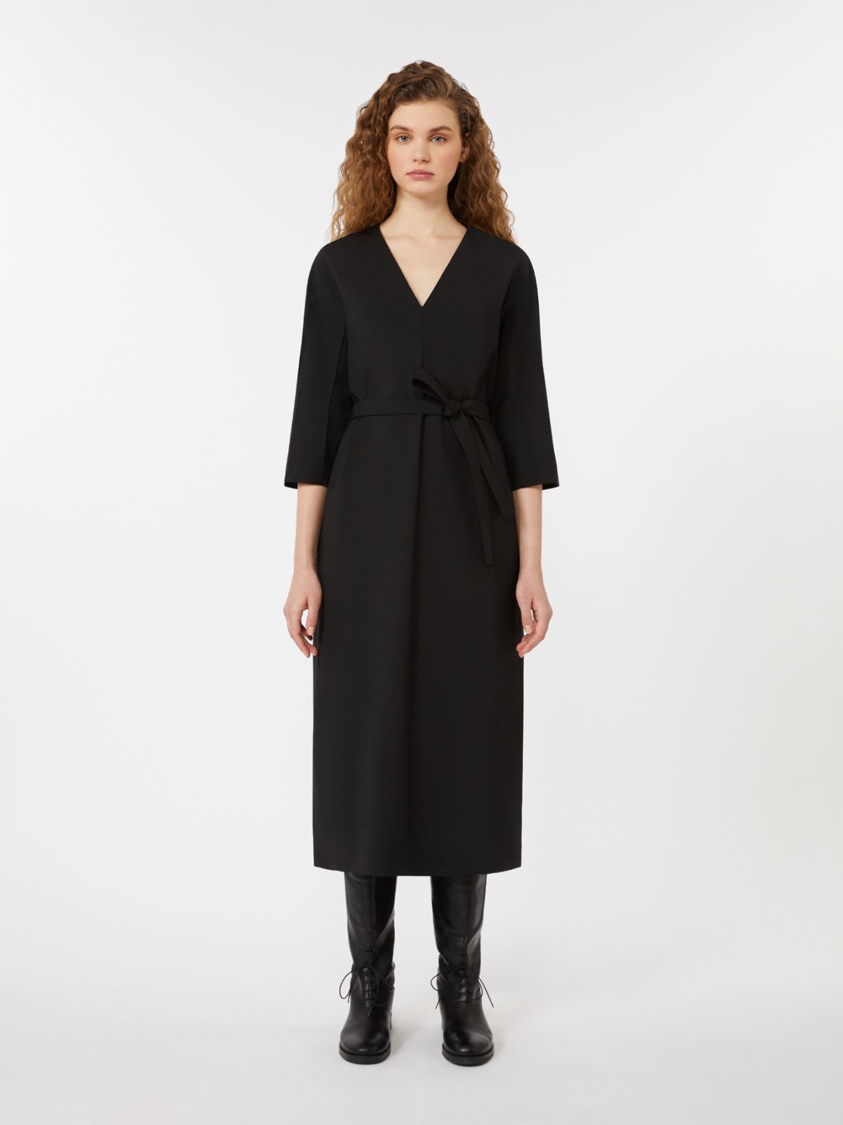 Woollen cloth dress - BLACK - Max Mara - 4