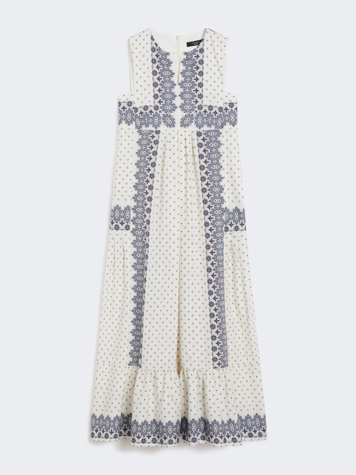 Sukienka z popeliny we wzory - KOŚĆ SŁONIOWA - Max Mara - 8