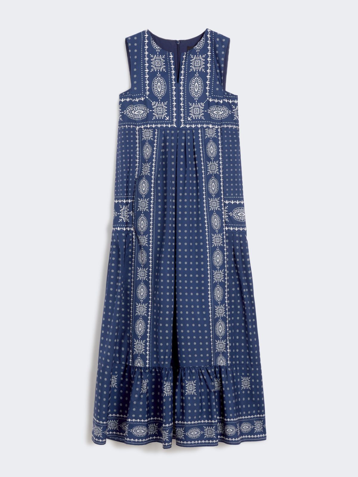 Robe en popeline imprimée - BLEU - Max Mara - 8