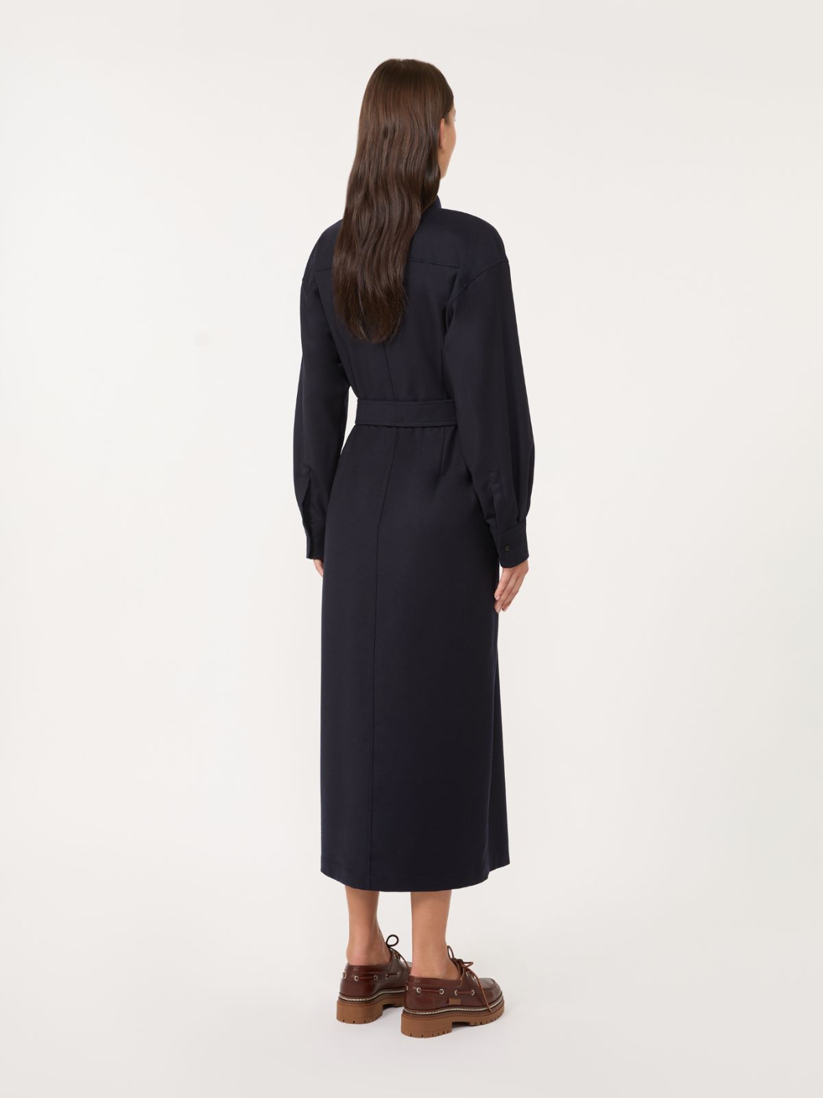 Wool flannel dress - NAVY - Max Mara - 3