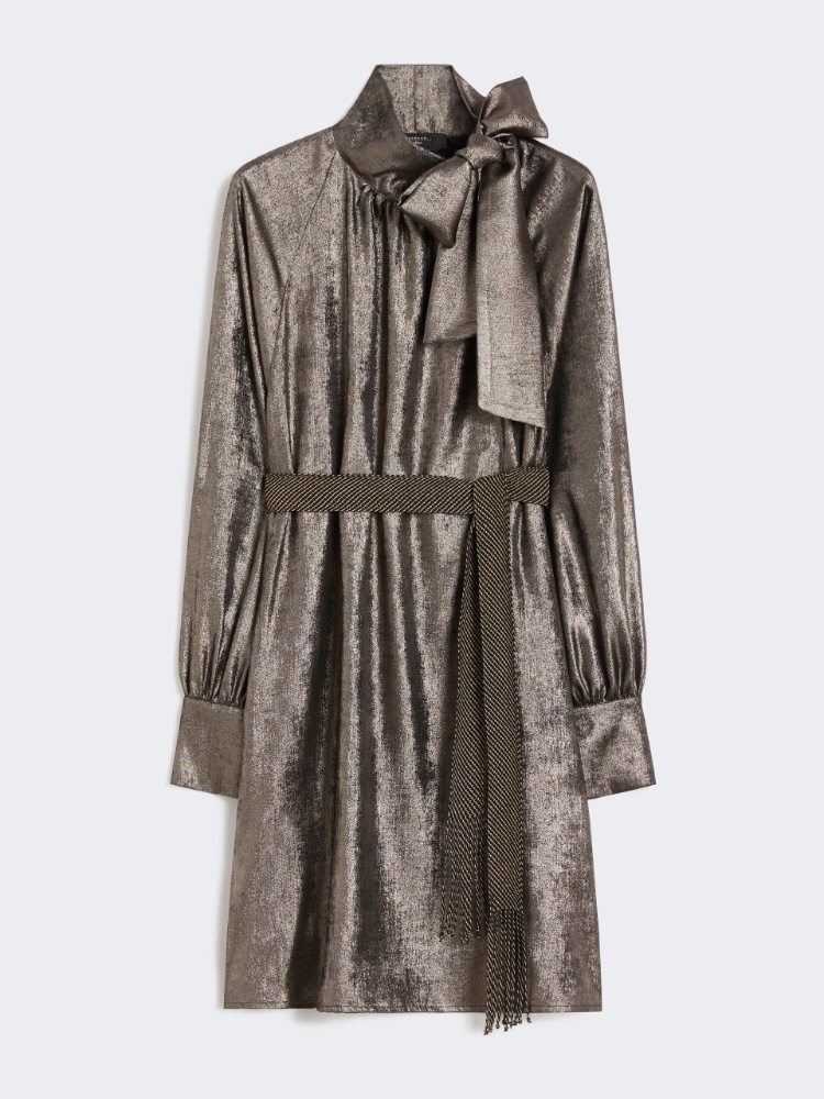 Metallic chiffon dress - PLATINUM - Max Mara