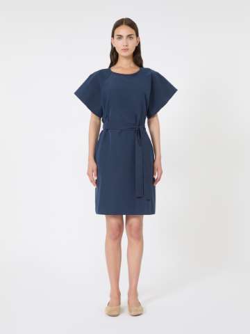 【送料&関税込】Weekend Max Mara Navy Blue Stretch Viscose B Single-breasted blazer in stretch viscose-blend canvas, navy