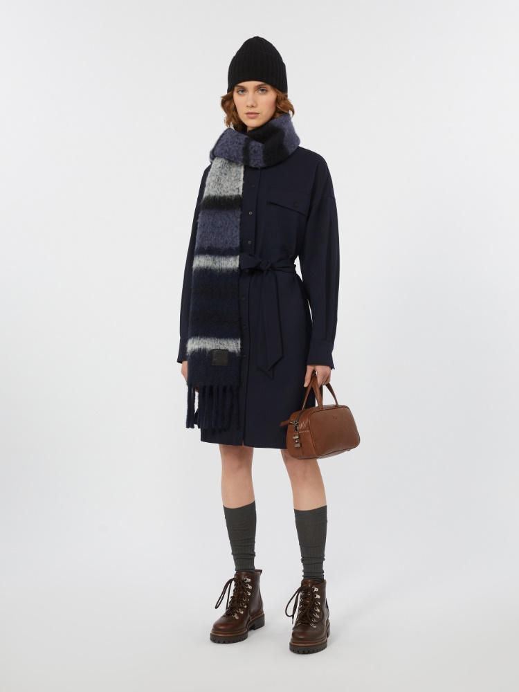 Hemdblusenkleid aus Techno-Wolle - BLAU - Max Mara