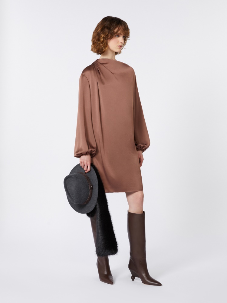 Minidress in shiny envers satin - BRONZE - Max Mara