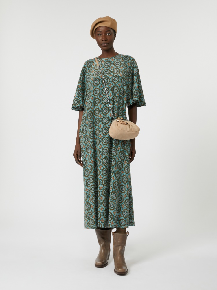 Sukienka z jedwabnego krepdeszynu - JASNONIEBIESKI - Max Mara - 2