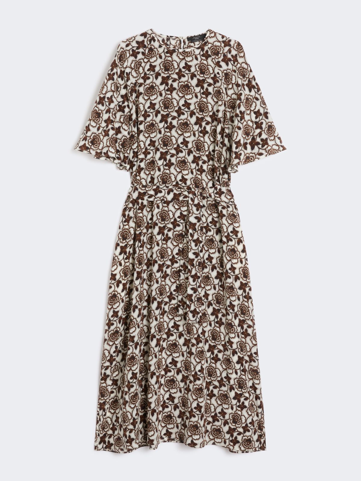 Silk crepe de chine dress - BROWN - Max Mara - 9