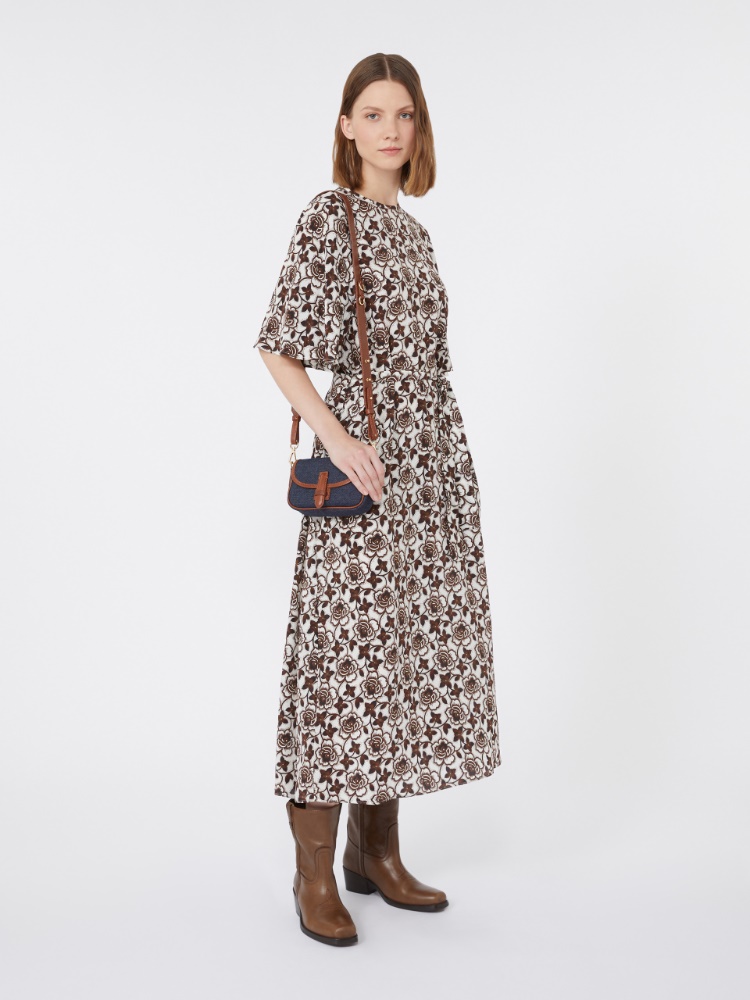 Silk crepe de chine dress - BROWN - Max Mara