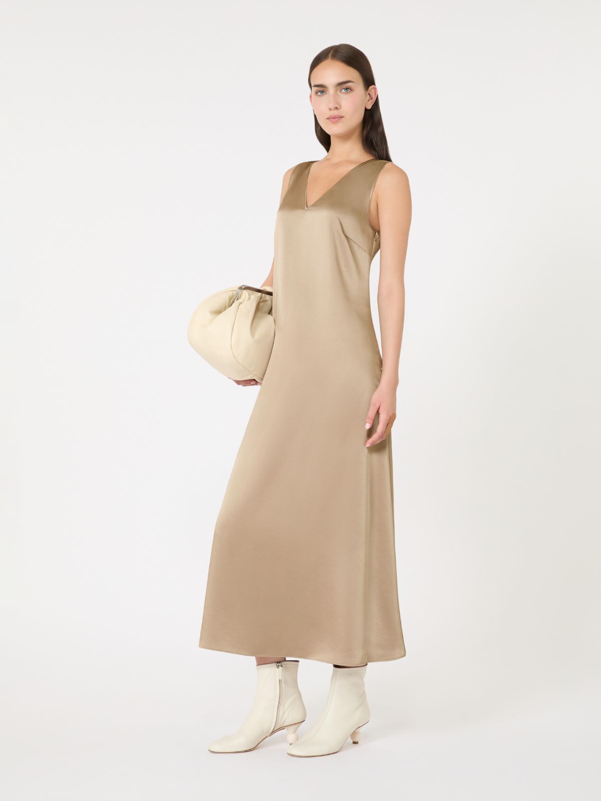 Abito fluido in raso - MARRONE CHIARO - Max Mara
