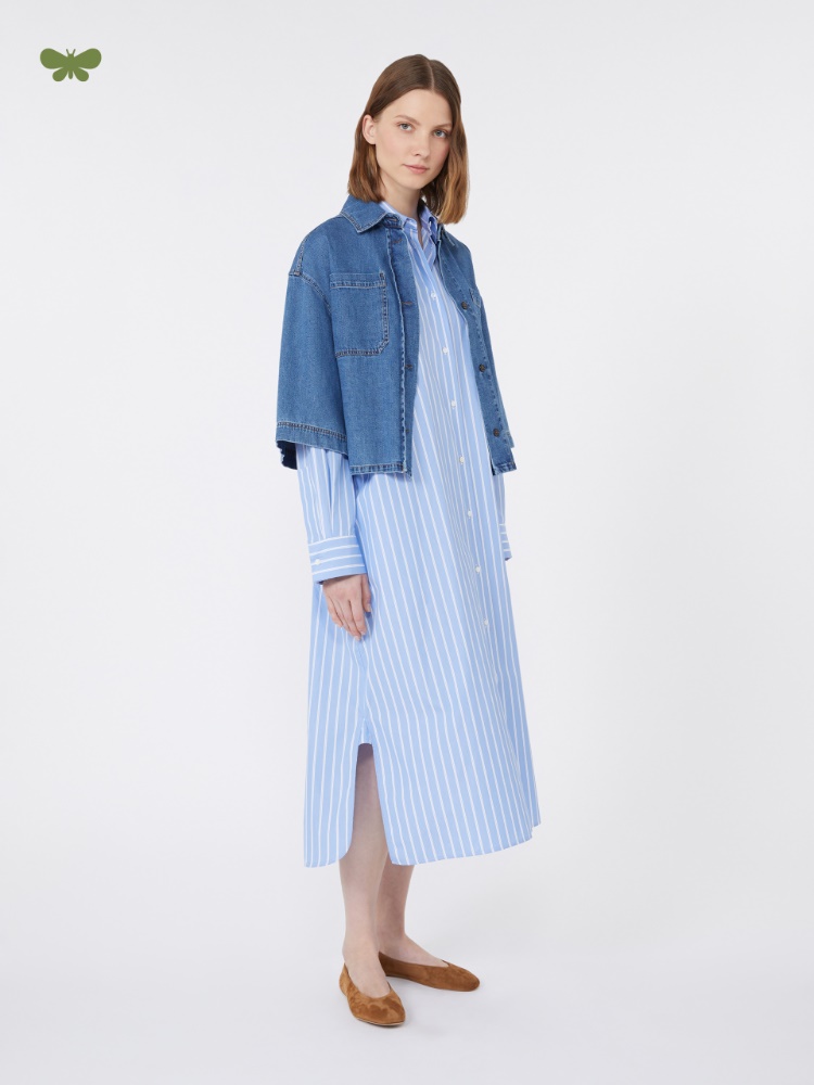 Long poplin shirt dress - LIGHT BLUE - Max Mara