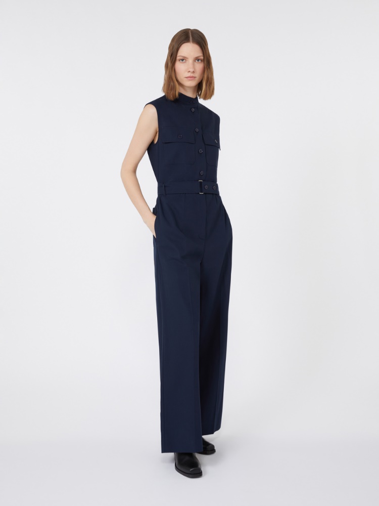 Tuta in gabardina di cotone - BLU - Max Mara
