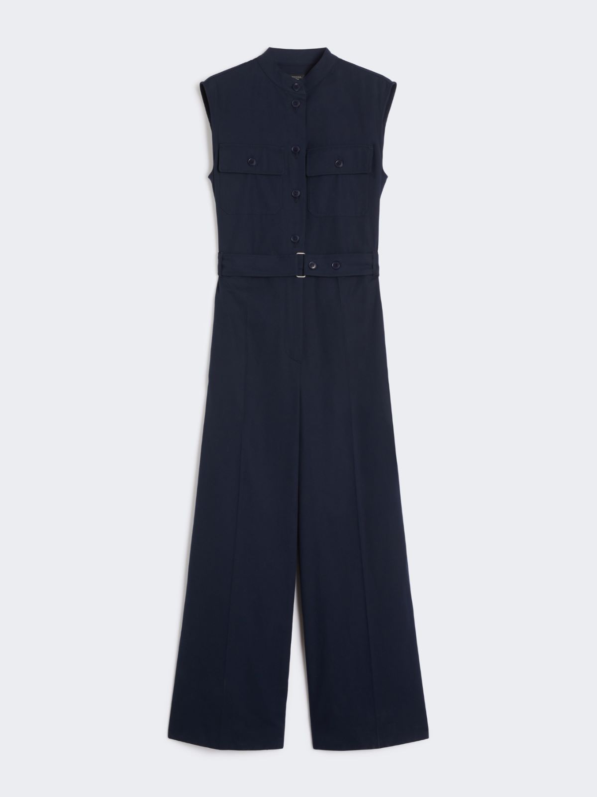 Cotton gabardine jumpsuit - NAVY - Max Mara - 9