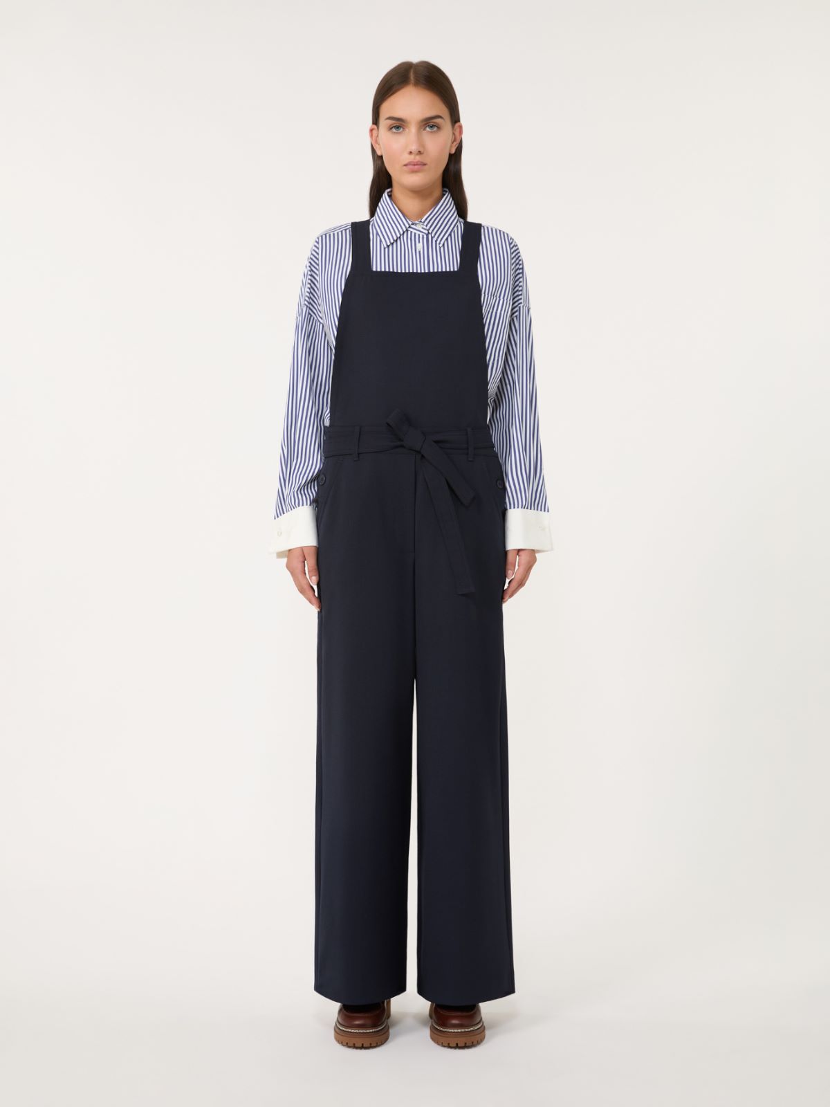 Gabardine wool dungarees - NAVY - Max Mara - 2