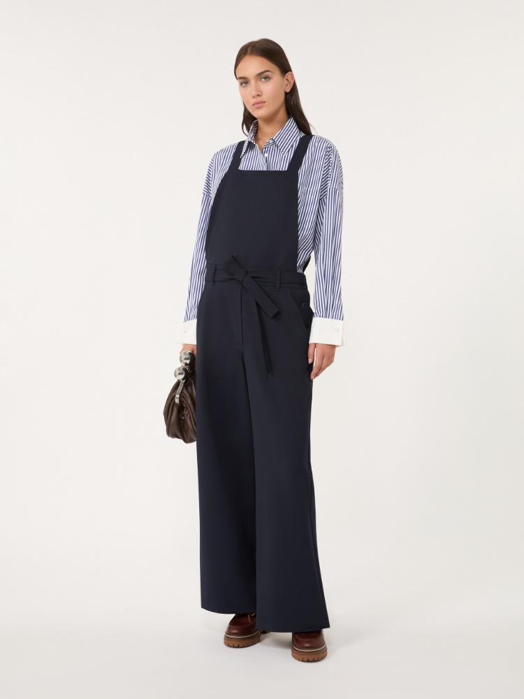 Gabardine wool dungarees - NAVY - Max Mara