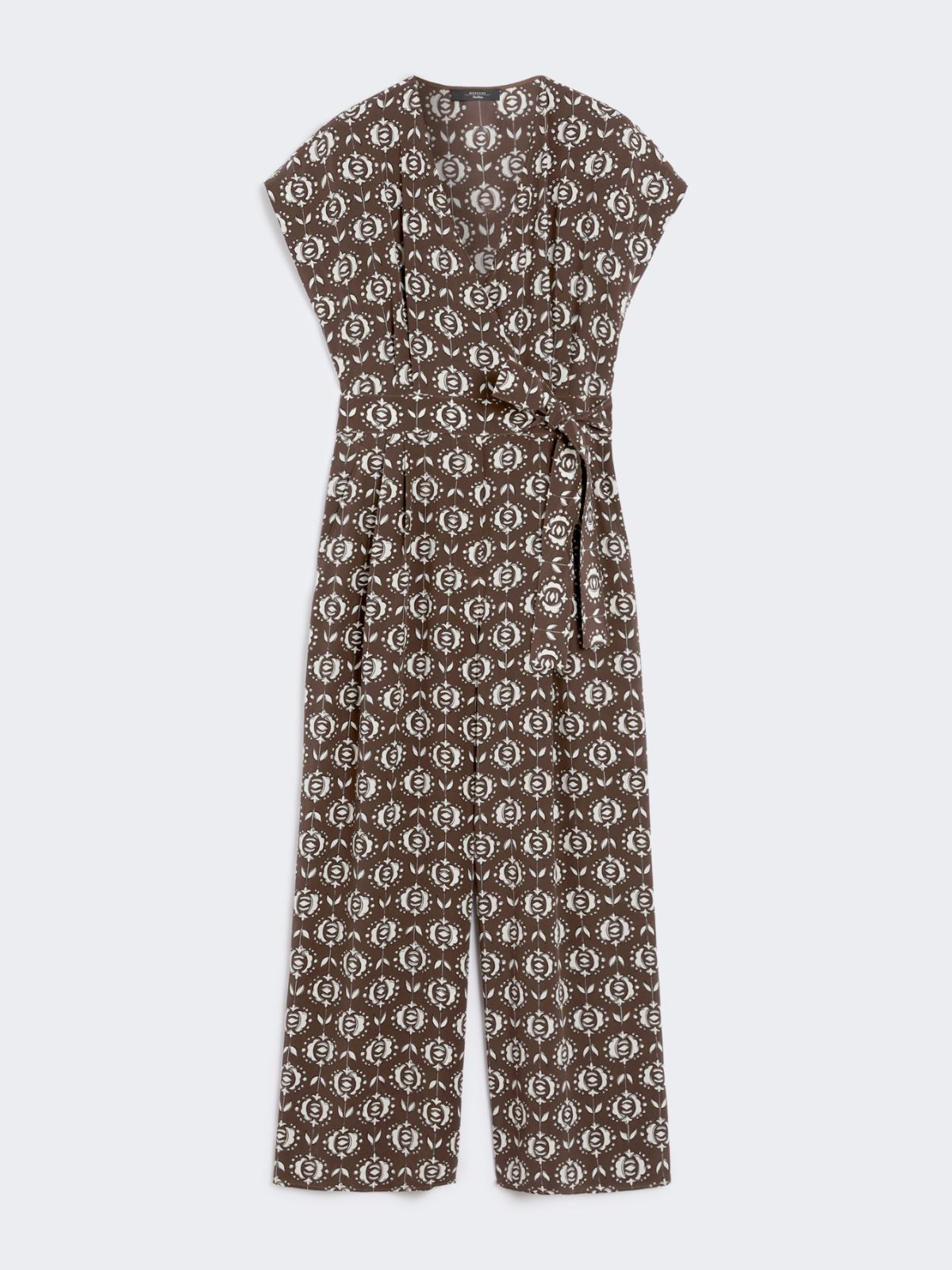 Printed silk jumpsuit - BROWN - Max Mara - 8