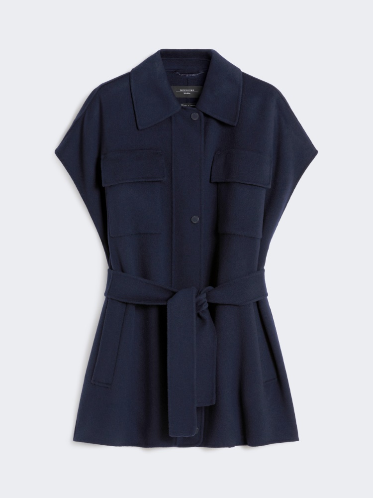 美品 マックスマーラ weekend コットンツイード Vネックジャケット 紺 MAXMARA WEEKEND LINE MAX MARA ウィークエンド マックスマーラ