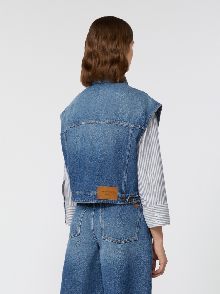 【★完売必至★】WEEKENDMAXMARA ☆ コットンデニムジレ MAPPA 5286025106005-d-