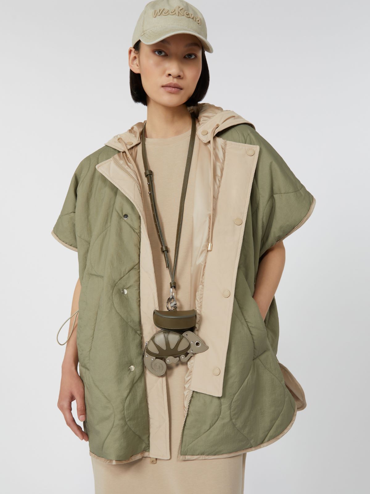 Reversible water-repellent canvas cape - BEIGE - Max Mara - 4