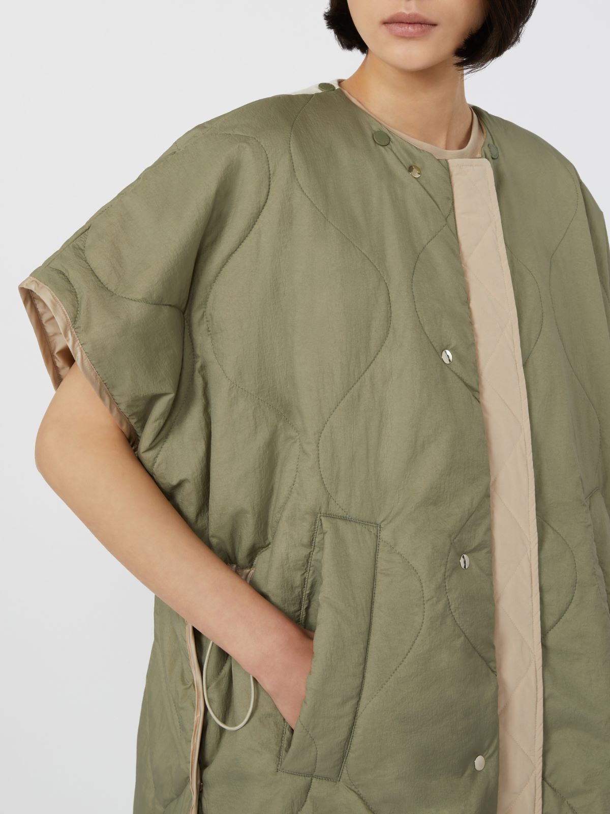 Reversible water-repellent canvas cape - BEIGE - Max Mara - 11