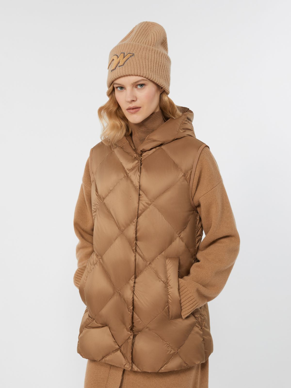 Kamizelka z technicznej tkaniny hydrofobowej - WIELBŁĄDZI - Max Mara - 4