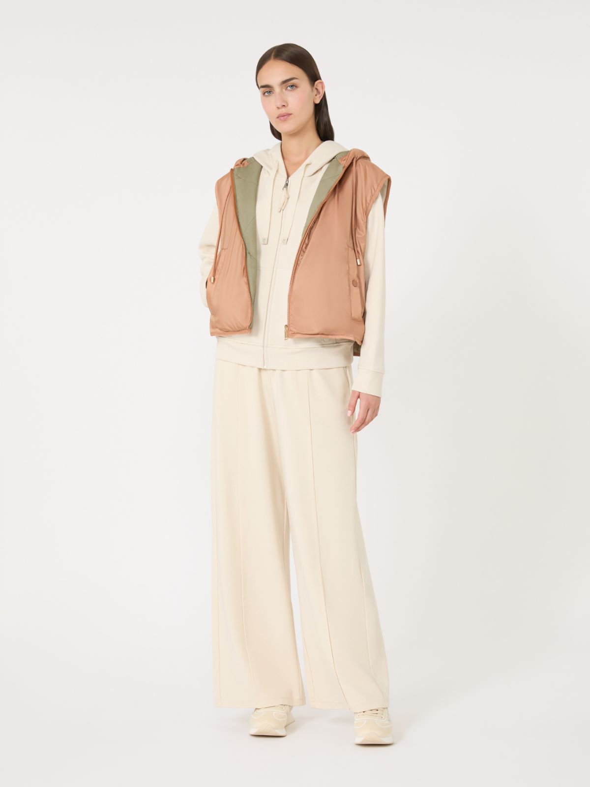 Reversible water-repellent canvas gilet - CARAMEL - Max Mara