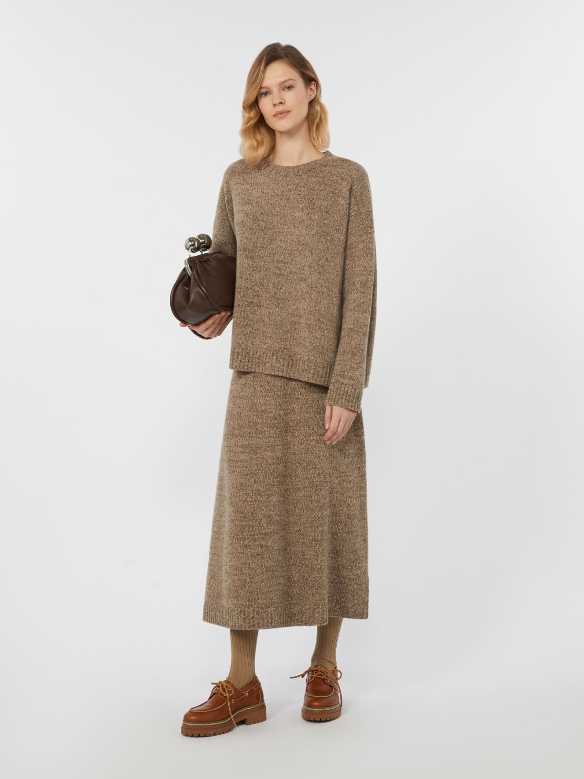 Wool knit skirt - HAZELNUT BROWN - Max Mara