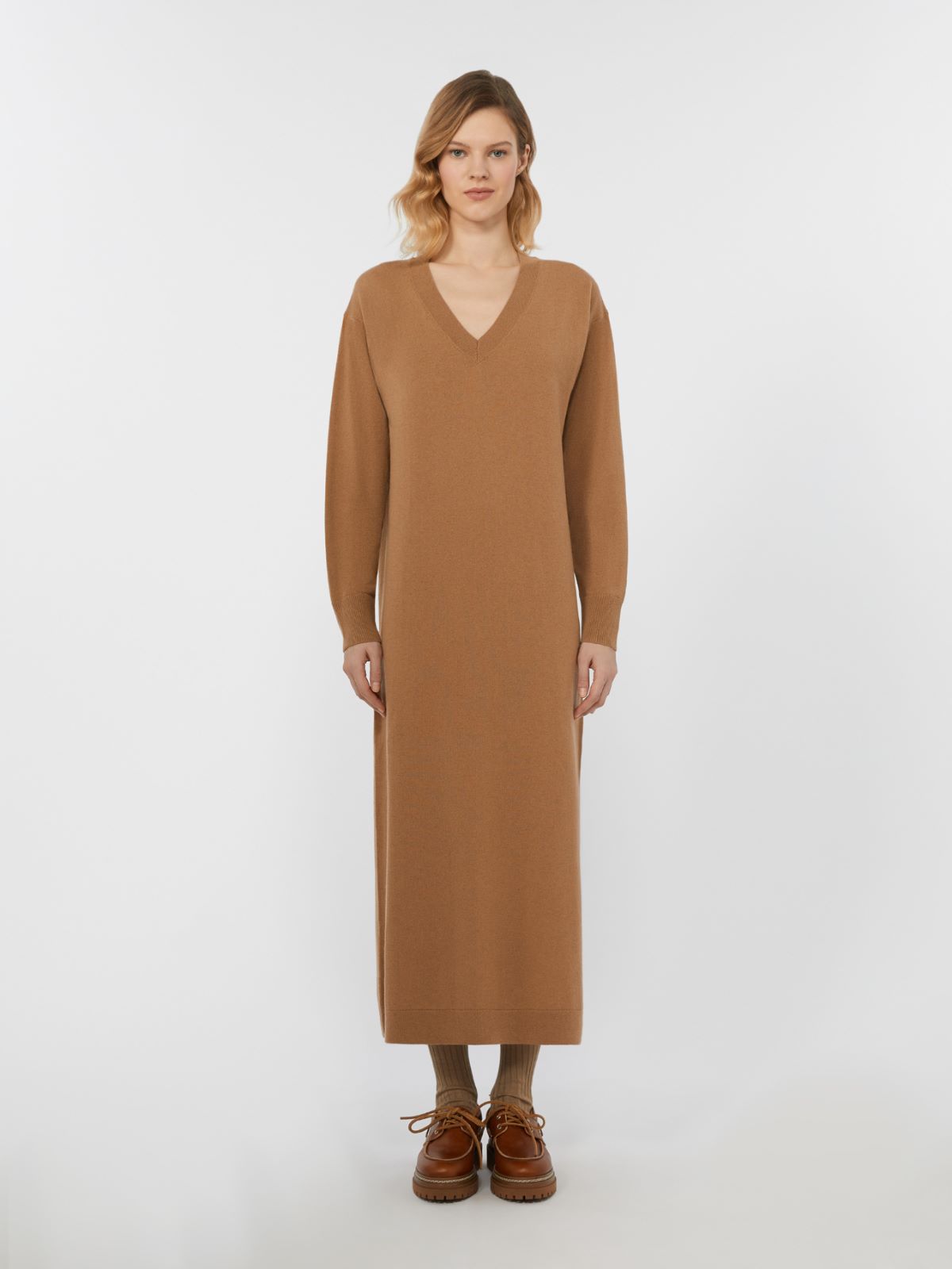 Wool and cashmere knit dress - CAMEL - Max Mara - 2