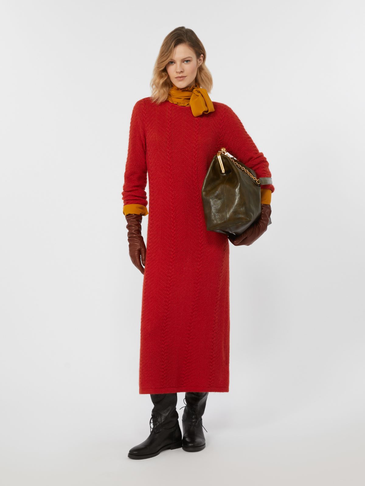 Mohair blend dress - RED - Max Mara