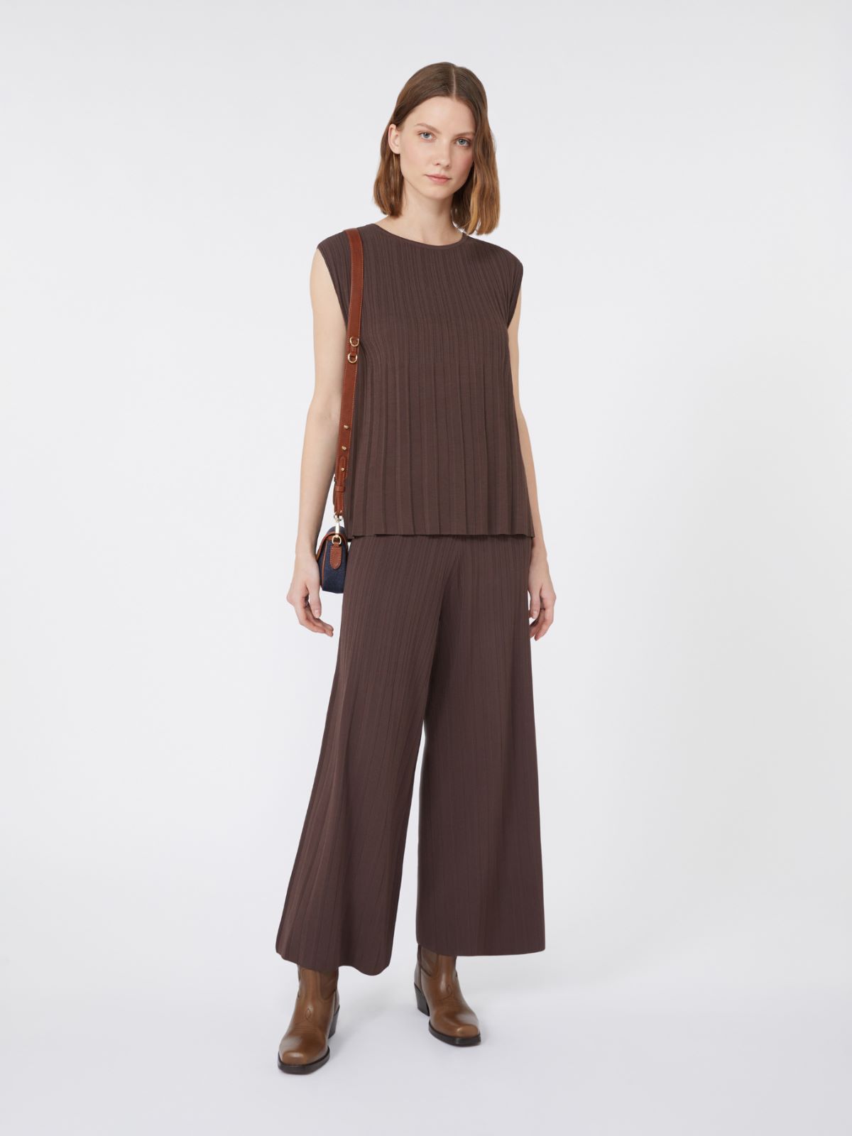 Viscose yarn trousers + CHOCOLATE - Max Mara