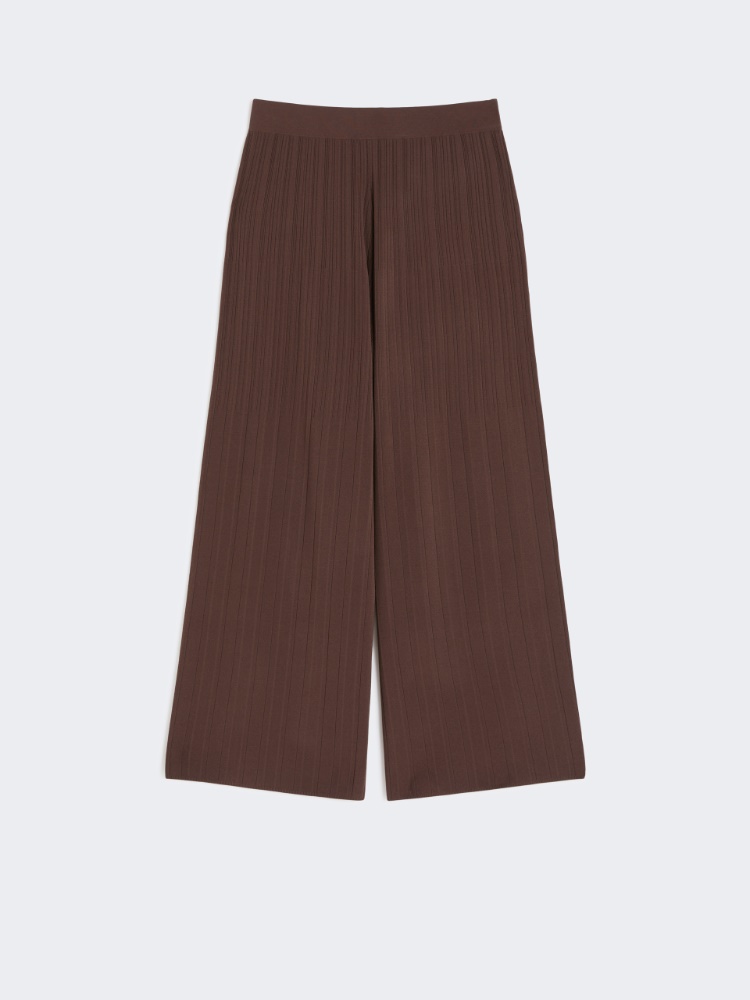 Viscose yarn trousers - CHOCOLATE - Max Mara