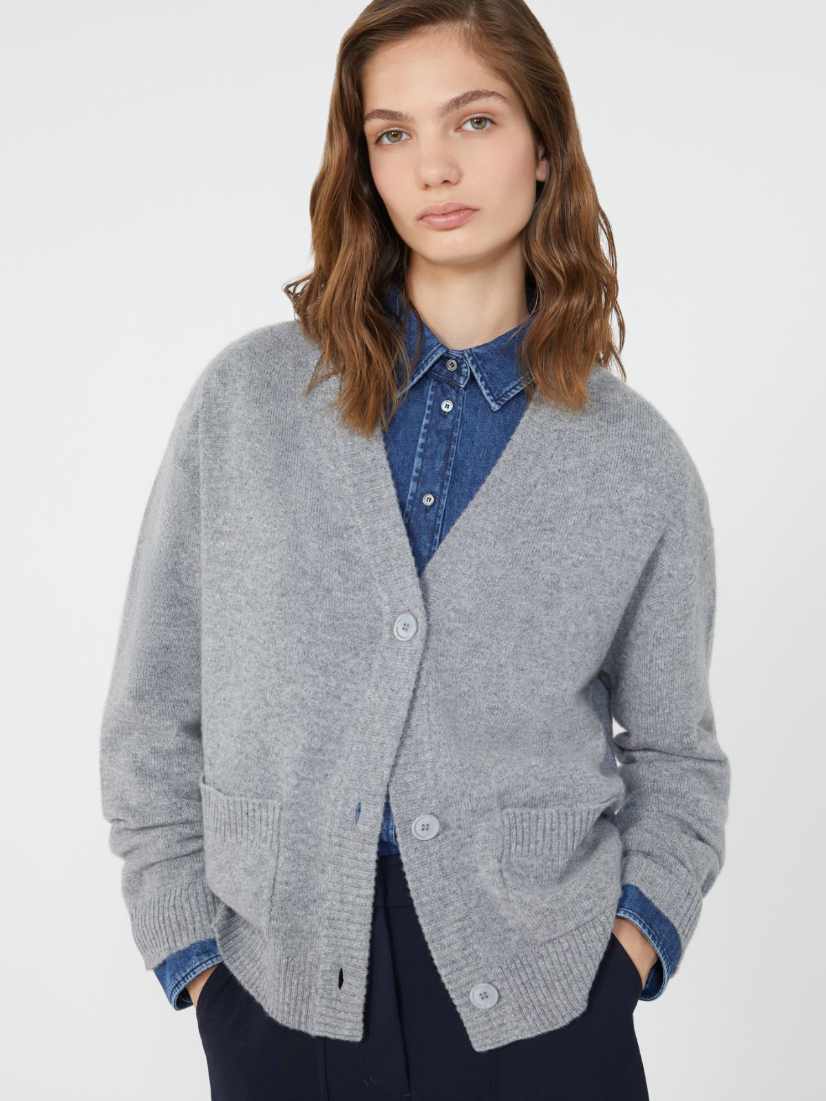Cashmere knit cardigan - MEDIUM GREY - Max Mara - 4
