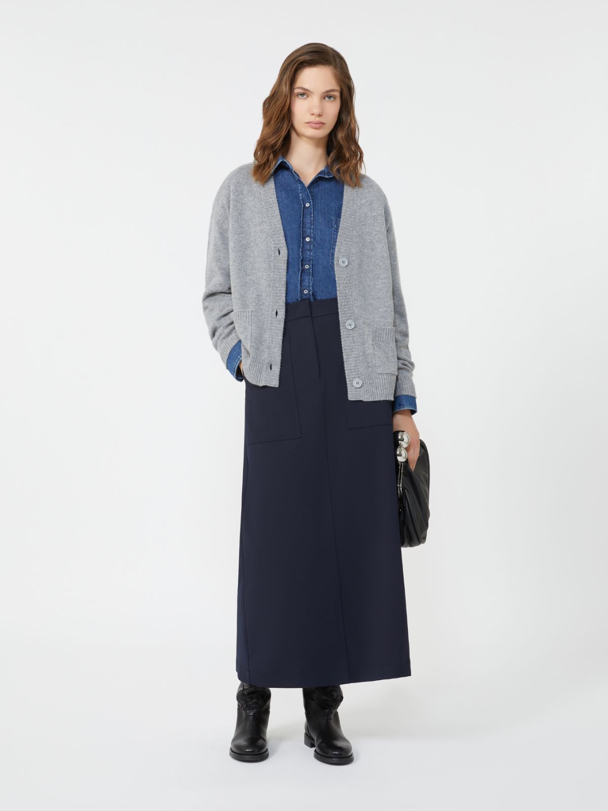 Cashmere knit cardigan - MEDIUM GREY - Max Mara