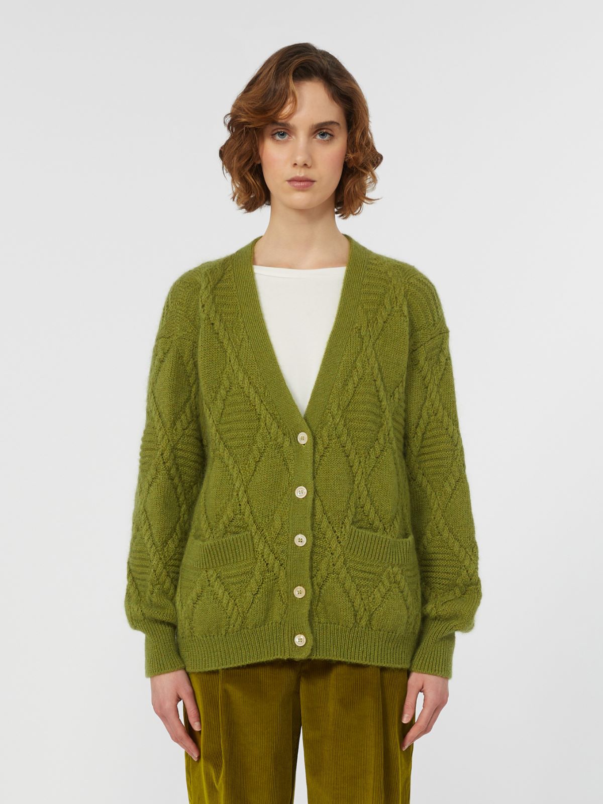Mohair blend cardigan - GREEN - Max Mara - 2