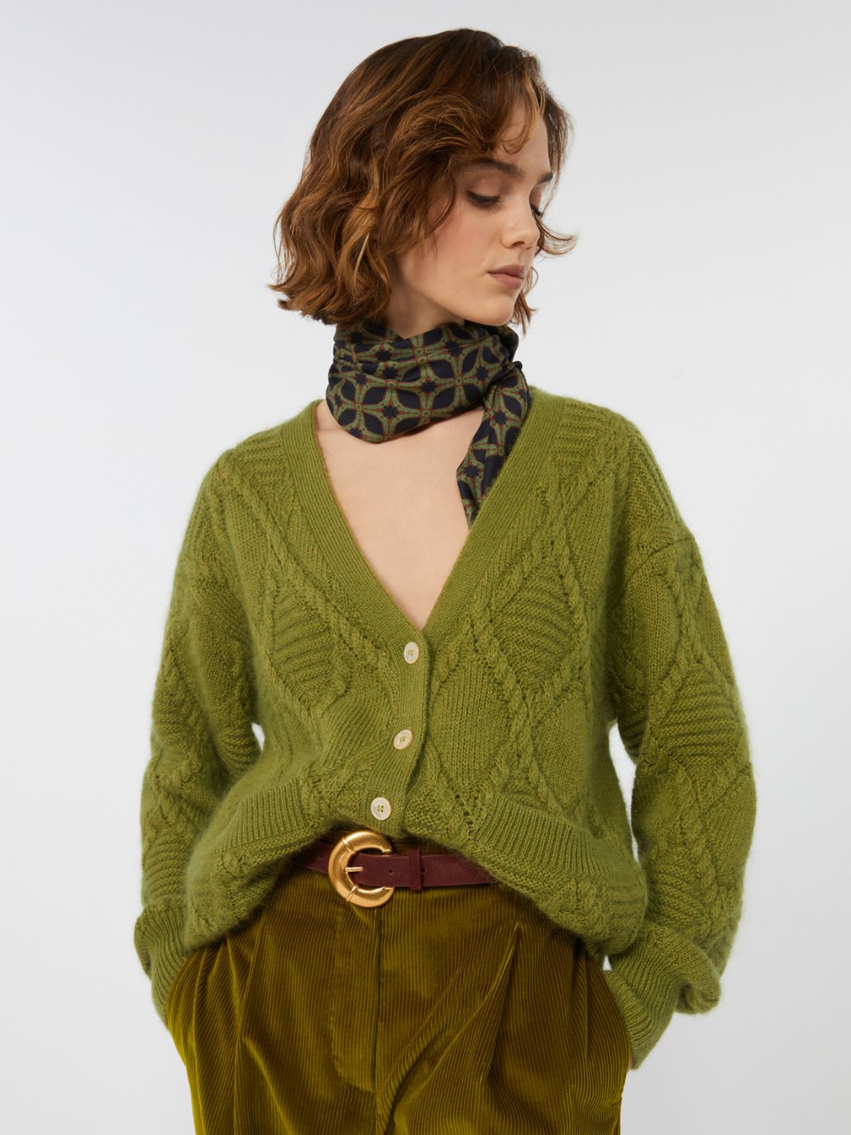 Mohair blend cardigan - GREEN - Max Mara - 4