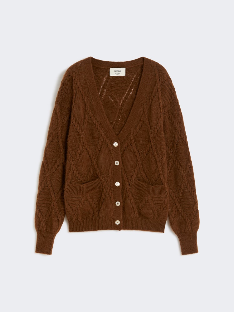 Mohair blend cardigan - BROWN - Max Mara
